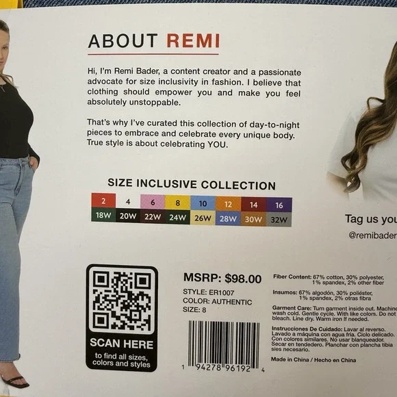 Edited Remi Bader Jeans Womens 8 Loose Straight Leg High Rise Stretch Comfort - Picture 6 of 16